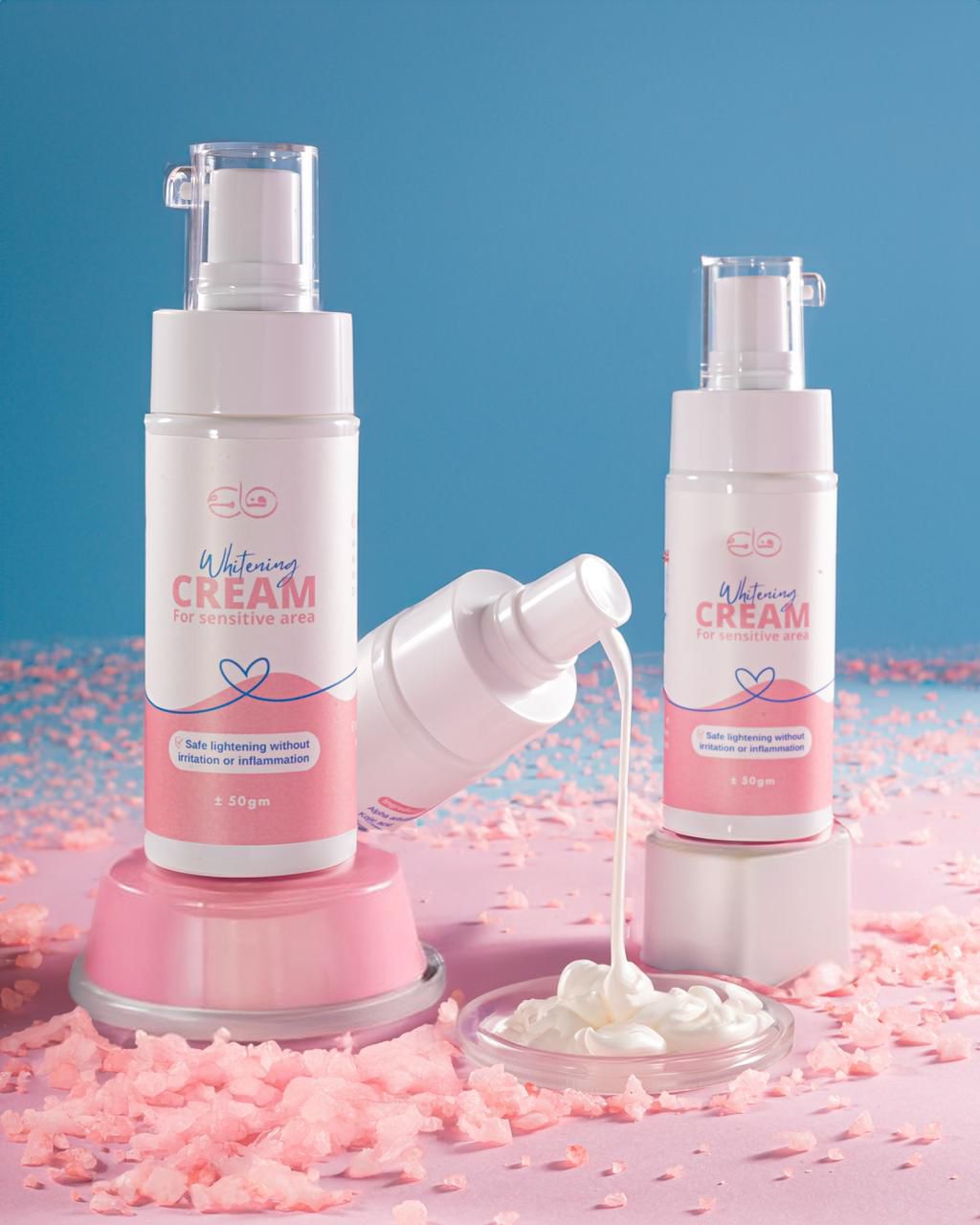 Whitening cream for sensitive areas